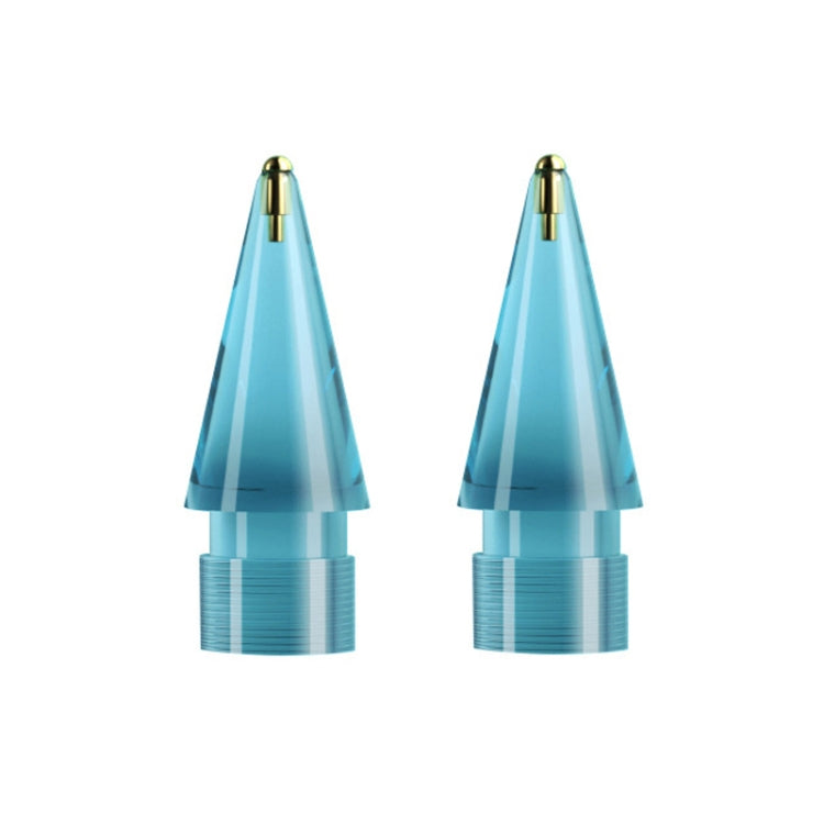 For Apple Pencil 1/2 2pcs Stylus Transparent Replacement Needle Nib, Spec: Round (Blue)