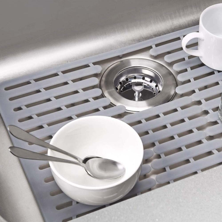 Multi-Functional Silicone Sink Pad Non-Slip Thermal Insulation Drain Pad, Color: Gray