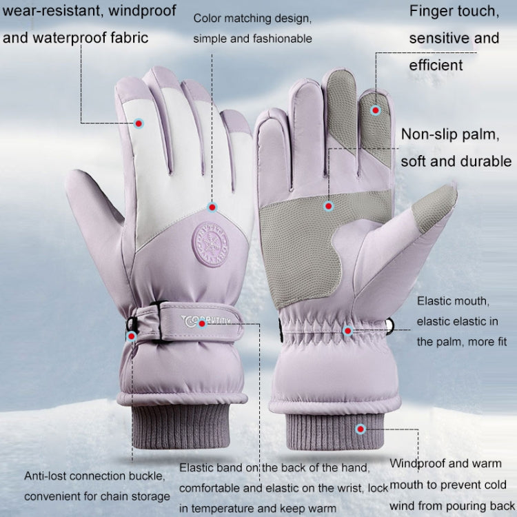 1 Pair Outdoor Cycling Sports Cold and Windproof Warm Finger Gloves, Style: Male Type (Blue White)
