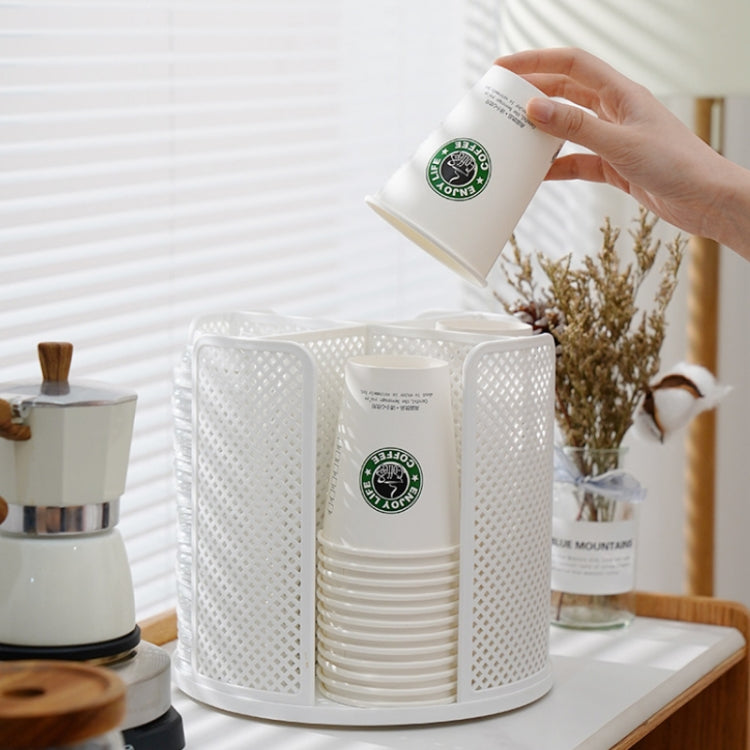 Desktop Rotary Grid Disposable Paper Cup Storage Rack