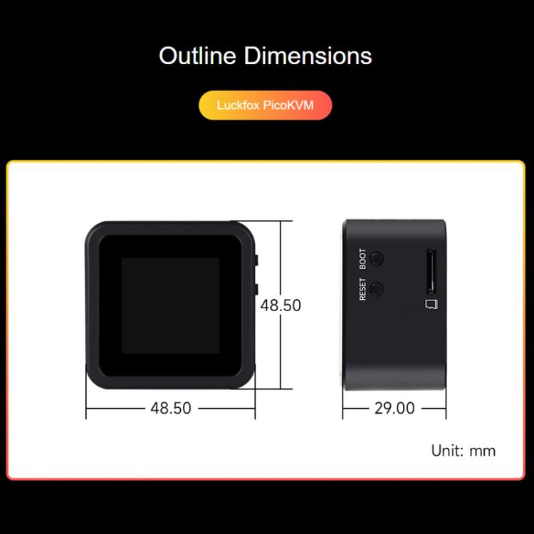 WAVESHARE Luckfox PicoKVM Lightweight IP KVM Remote Management Tool Full Version  - With Case and 1.54inch Display