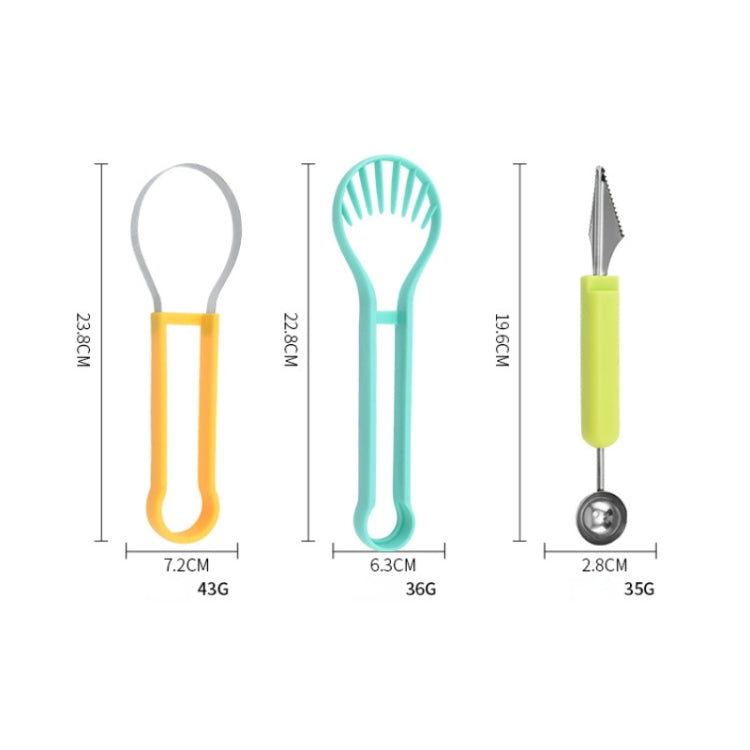 2 PCS 3 In 1 Fruit Digger Fruit Platter Carving Knife