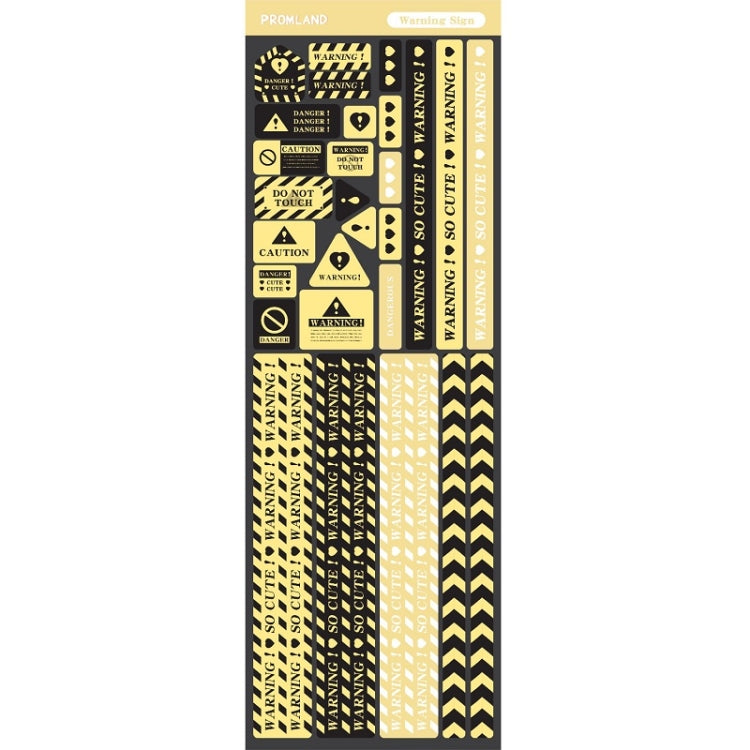 5 PCS Warning Sign Sticker Hand Account DIY Material, Color: Yellow