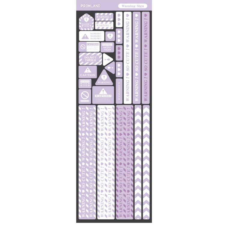 5 PCS Warning Sign Sticker Hand Account DIY Material, Color: Purple