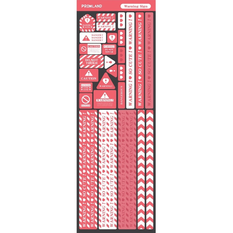 5 PCS Warning Sign Sticker Hand Account DIY Material, Color: Red