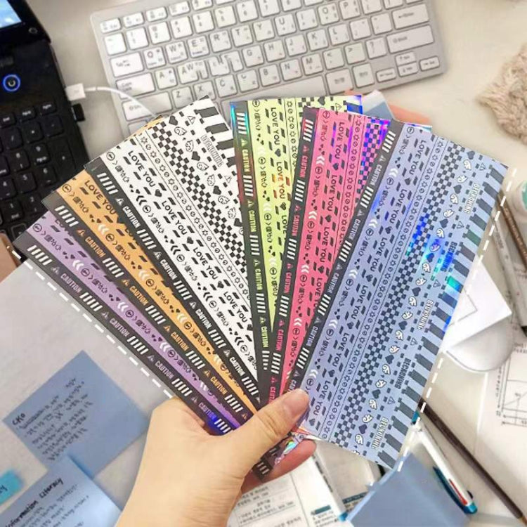 5 PCS Warning Sign Sticker Hand Account DIY Material, Color: Blue Cordon
