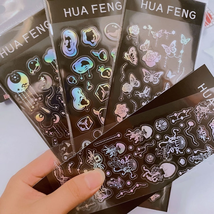 10 PCS Hot Stamping Laser Cartoon Animal Sticker Decoration Hand Account Material