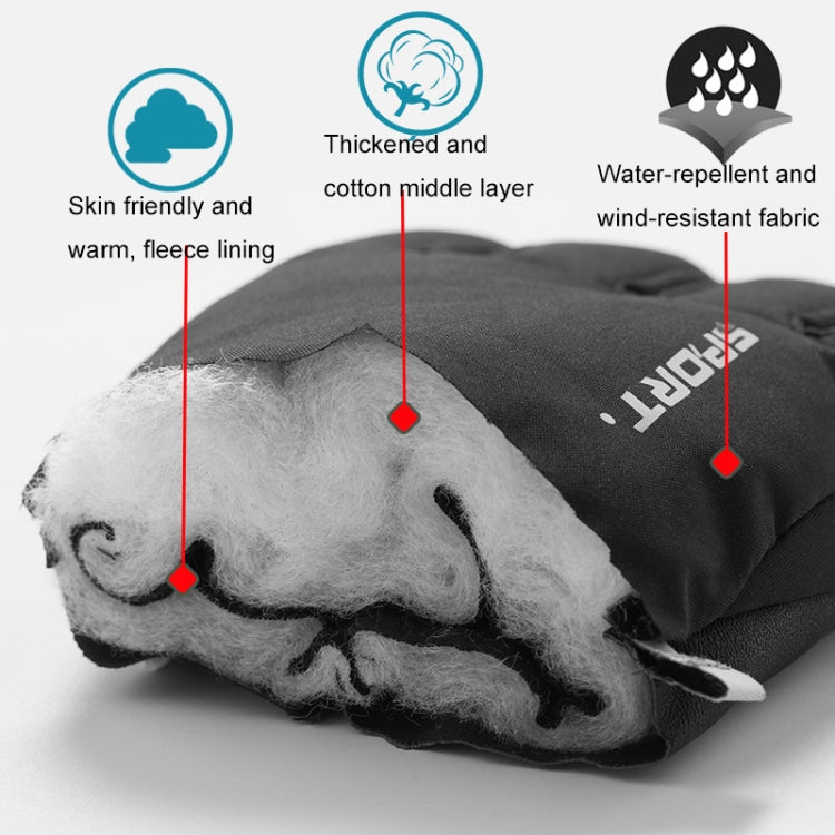 1 Pair DF-05 Outdoor Riding Waterproof Non-slip Warm Fleece Thickened Gloves Male Type (Gray)