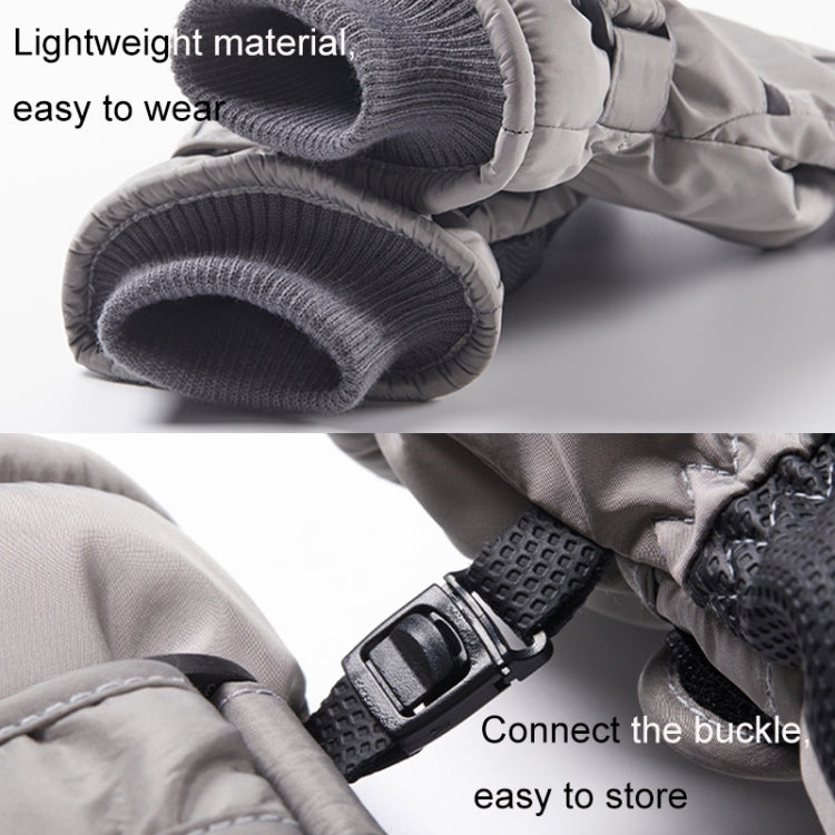 1 Pair DF-05 Outdoor Riding Waterproof Non-slip Warm Fleece Thickened Gloves Male Type (Gray)