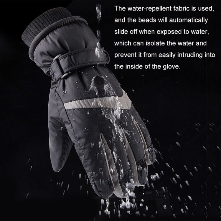1 Pair DF-05 Outdoor Riding Waterproof Non-slip Warm Fleece Thickened Gloves Male Type (Gray)