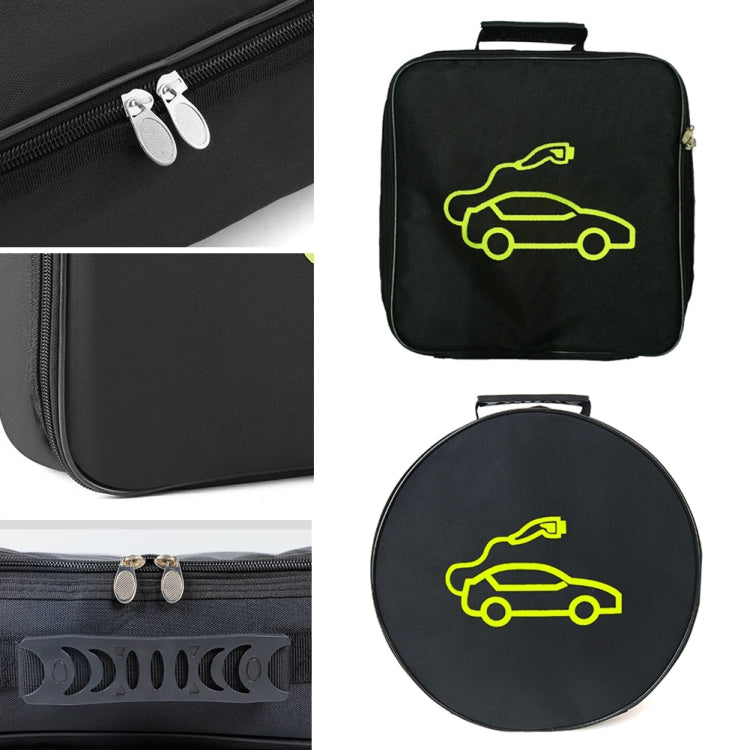 Car Charging Cable Storage Bag Carry Bag For Electric Vehicle Charger Plugs,Spec: Round Without Logo