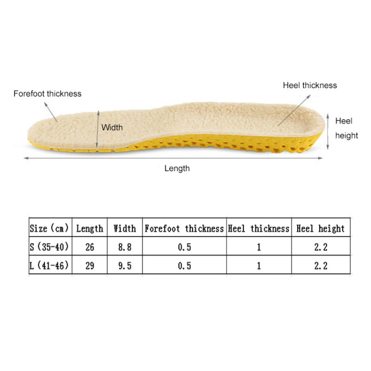 Imitation Lamb Wool Thickened Invisible Thermal Insole, Size: