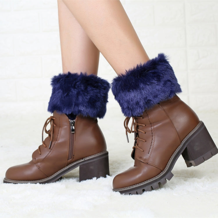 Ladies Short Type Flip Mouth Furry Warm Knit Socks Sleeve Boot Cover