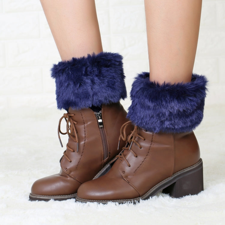 Ladies Short Type Flip Mouth Furry Warm Knit Socks Sleeve Boot Cover