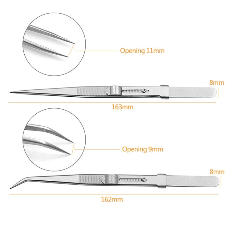 Diamond Jewellery Tweezers With Slotted Stainless Steel Tweezers ,Spec: Straight