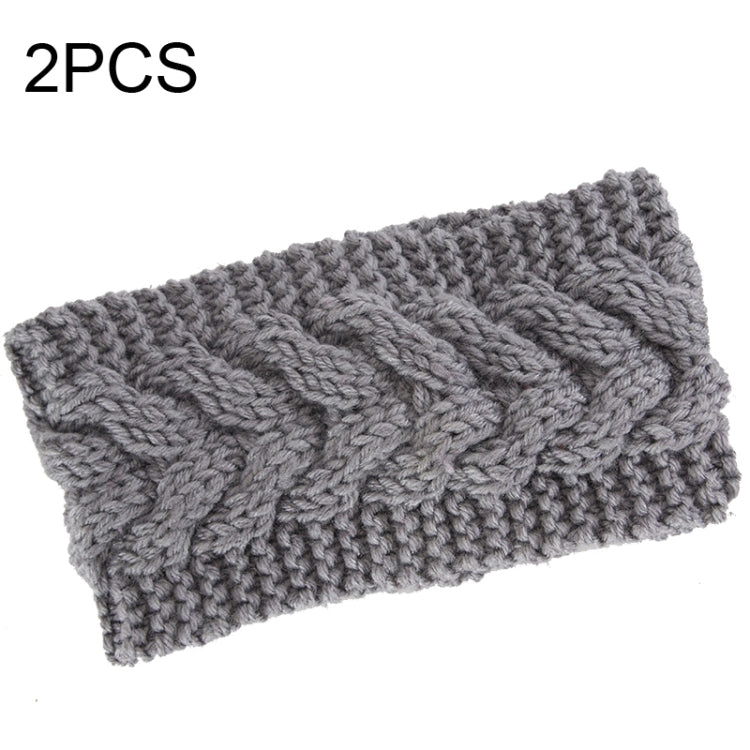 2 PCS Twist Hair Accessories Hair Band Knitted Wool Thickened Warm Headgear