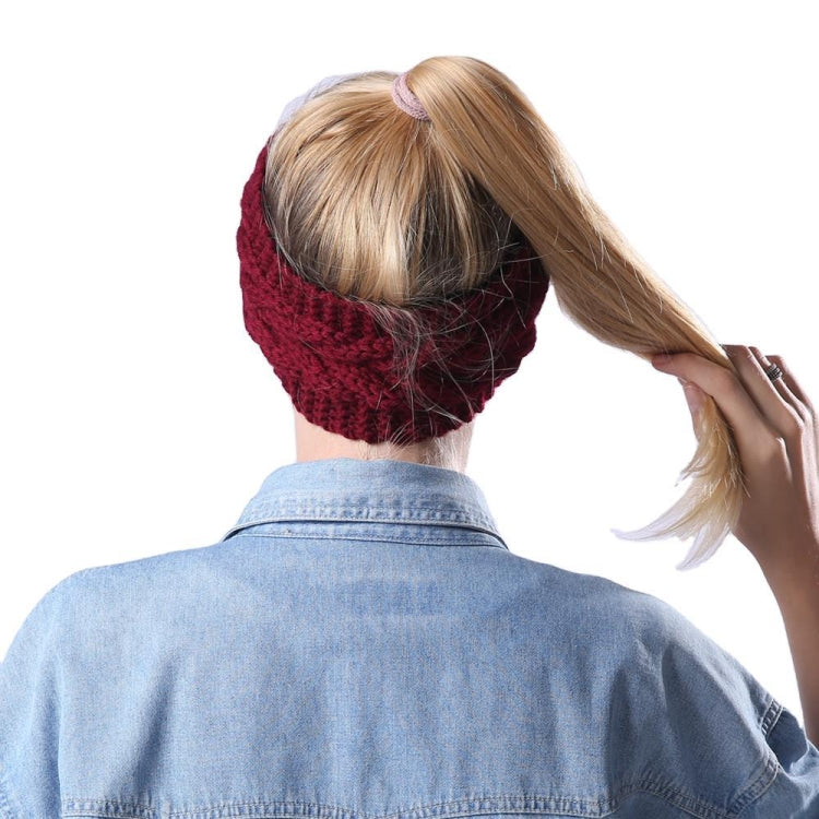 2 PCS Twist Hair Accessories Hair Band Knitted Wool Thickened Warm Headgear