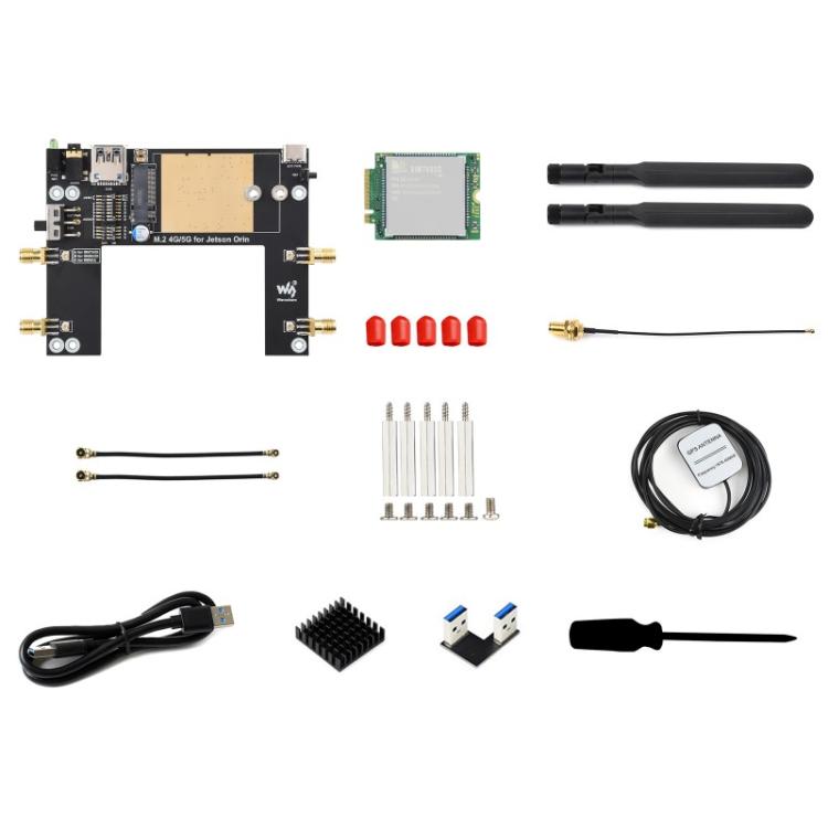 Waveshare SIM7600G-H-M.2 4G Module for Jetson Orin Supports 4G / 3G / 2G Communication And GNSS Positioning, Global Coverage