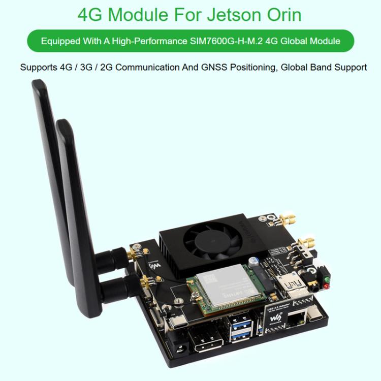 Waveshare SIM7600G-H-M.2 4G Module for Jetson Orin Supports 4G / 3G / 2G Communication And GNSS Positioning, Global Coverage