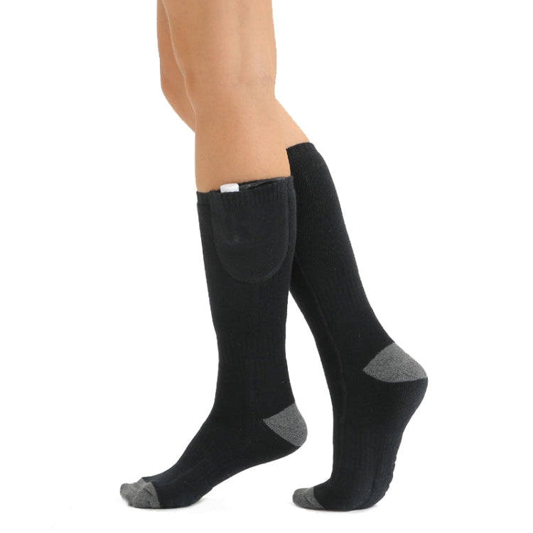 Constant Temperature USB Electric Heating Socks Long Tube Warm Socks Black