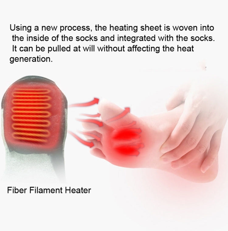 Constant Temperature Electric Heating Socks Long Tube Warm Socks  With Battery Box Black