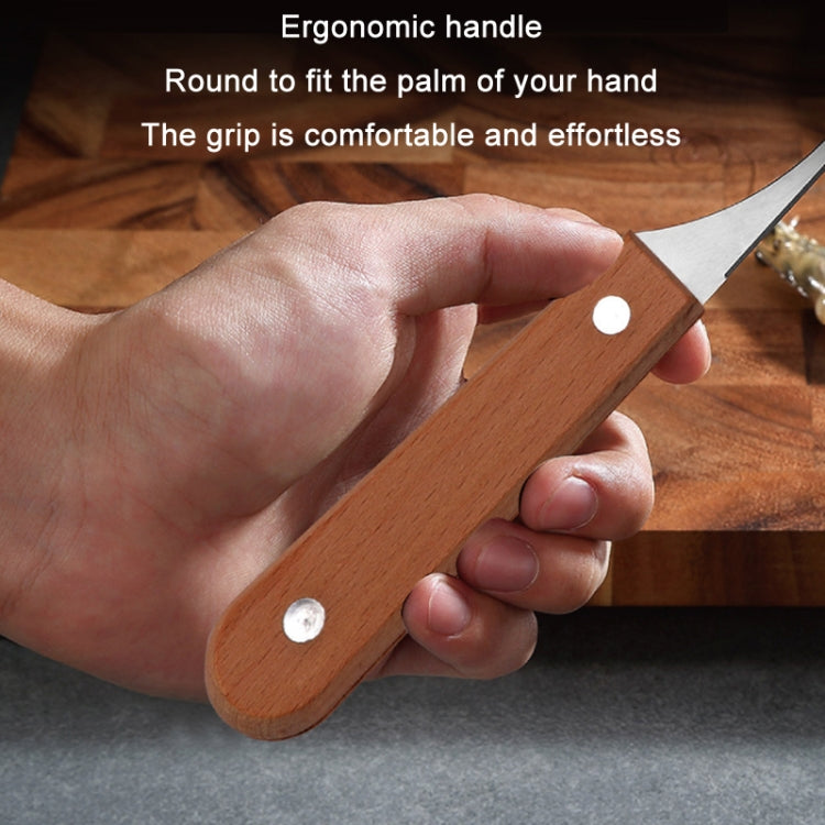 Stainless Steel Wooden Handle Shrimp Line Back Cutter