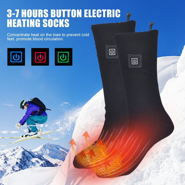 3-speed Temperature Regulation Electric Heating Socks Long Tube Warm Socks Gray