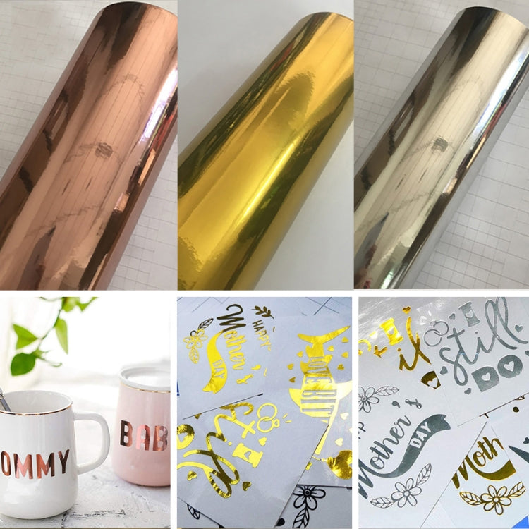 30cm x 150cm Glossy Metal Self Adhesive Vinyl Film DIY Cup Sticker Car Sticker, Color: Rose Gold