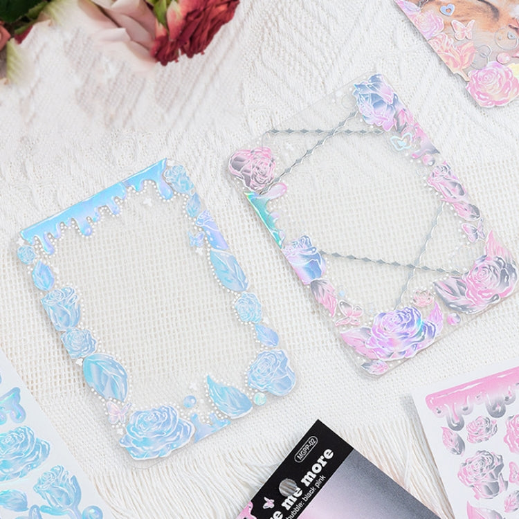 6 PCS Rose Bubble Series Hand Account Laser Waterproof PVC Sticker