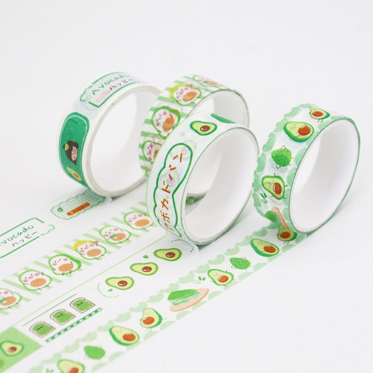 8 Boxes 4pcs/Box 15mm X 2m Avocado Girl Washi Tape Hand Account Material(Random Delivery)