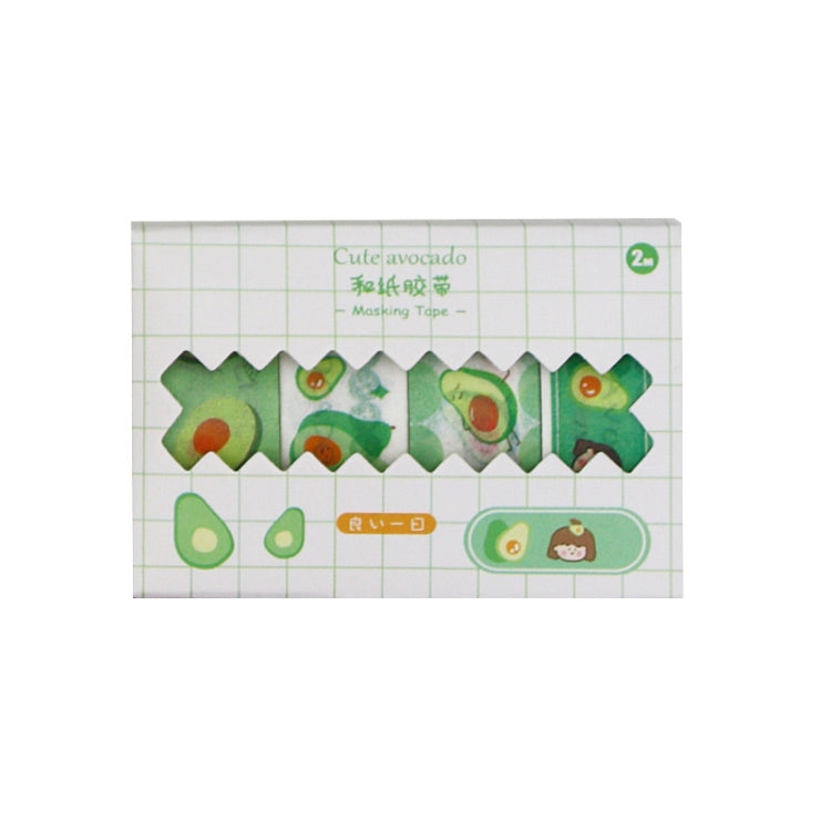 8 Boxes 4pcs/Box 15mm X 2m Avocado Girl Washi Tape Hand Account Material(Random Delivery)