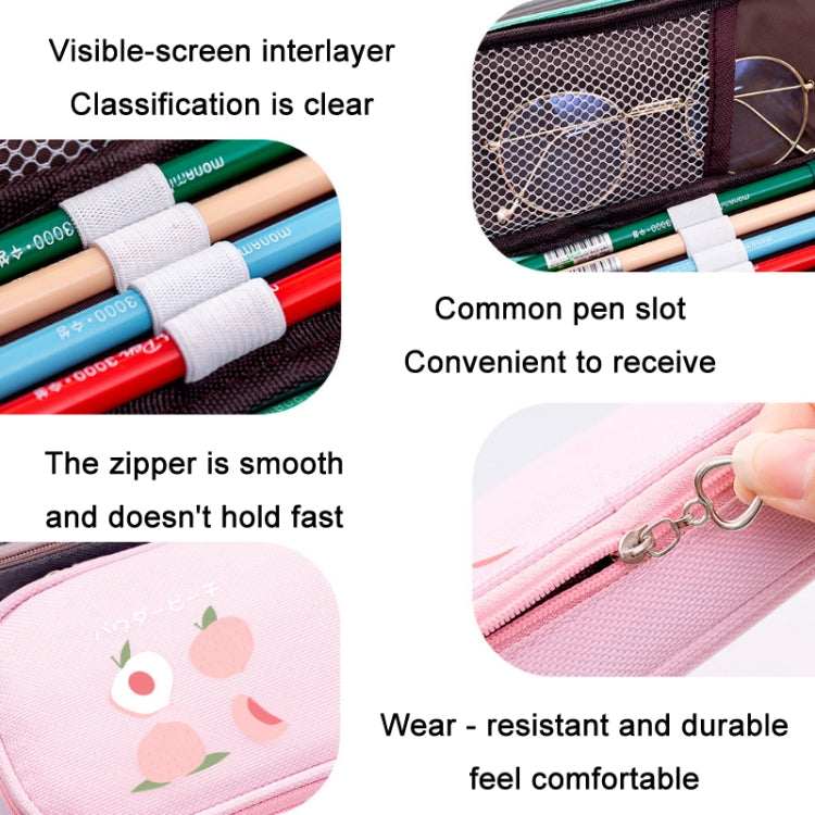 2 PCS Oxford Cloth Large Capacity Student Stationery Storage Bag