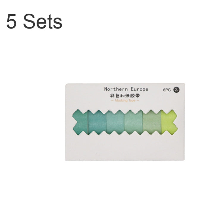 5 Sets 6pcs x 2m Student Hand Account Tape Rainbow Washi Tape