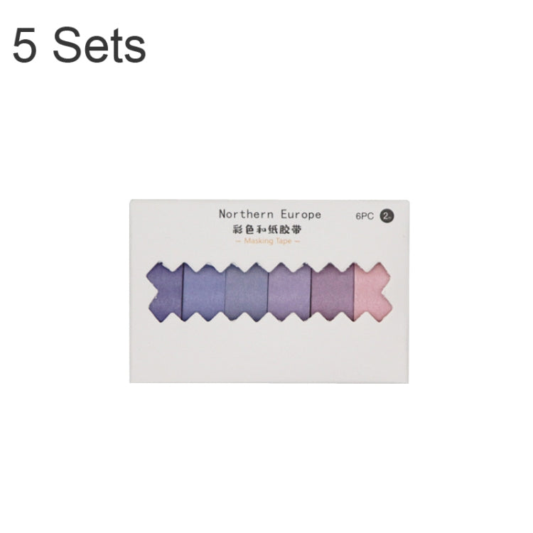 5 Sets 6pcs x 2m Student Hand Account Tape Rainbow Washi Tape