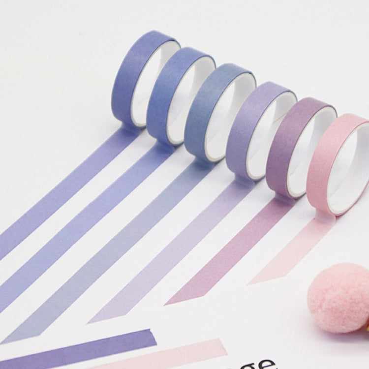 5 Sets 6pcs x 2m Student Hand Account Tape Rainbow Washi Tape