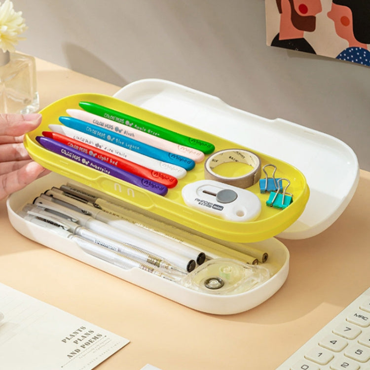 2 PCS Multi-functional Large Capacity Double-layer Pencil Box