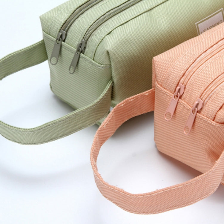 3 PCS Double Layer Large Capacity Oxford Cloth Stationery Bag, Color: Pink