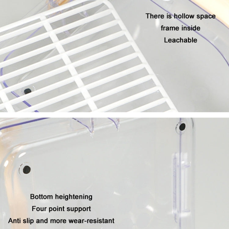 Portable Sealed Bread Box Bowls Chopsticks Drain Rack(Transparent)