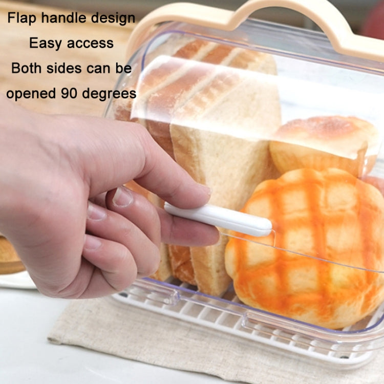 Portable Sealed Bread Box Bowls Chopsticks Drain Rack(Transparent)