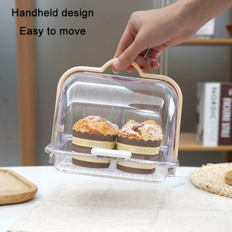 Portable Sealed Bread Box Bowls Chopsticks Drain Rack(Transparent)