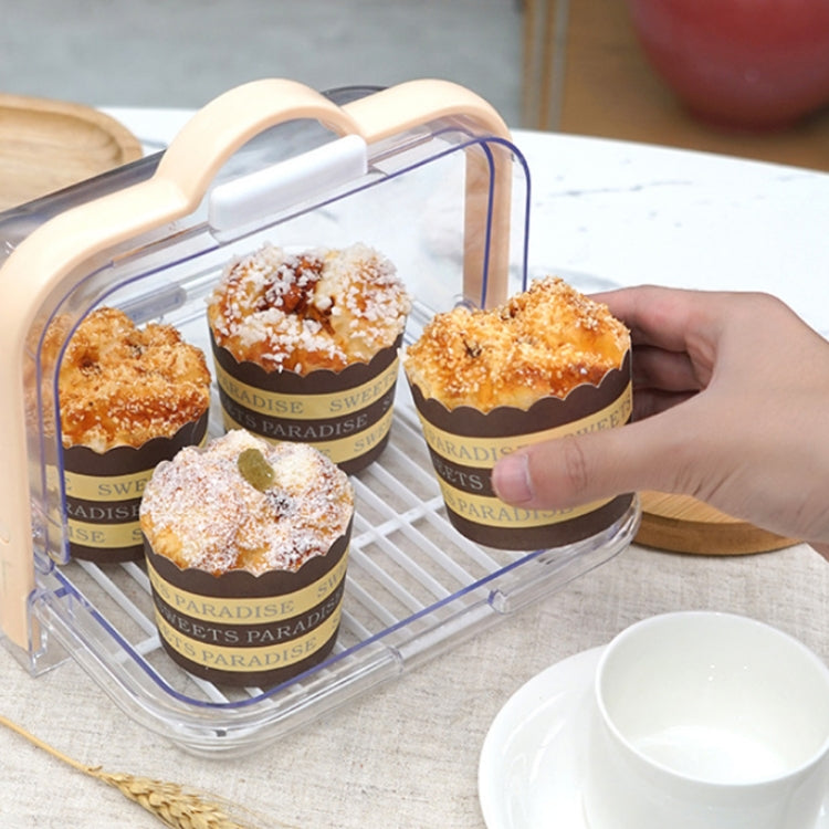 Portable Sealed Bread Box Bowls Chopsticks Drain Rack(Transparent)