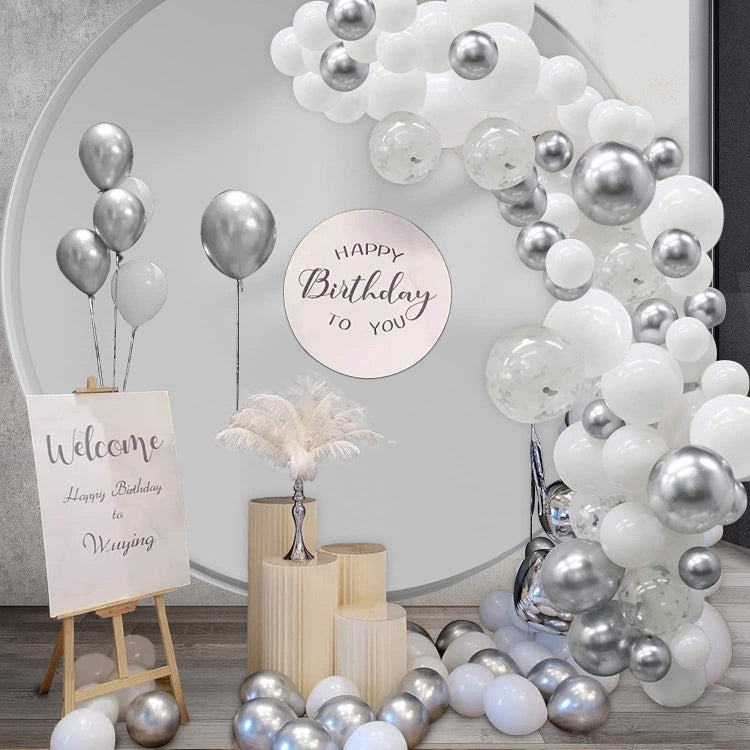 Silver White Wedding Balloon Chain Set Singles Party Proposal Party Decoration Supplies