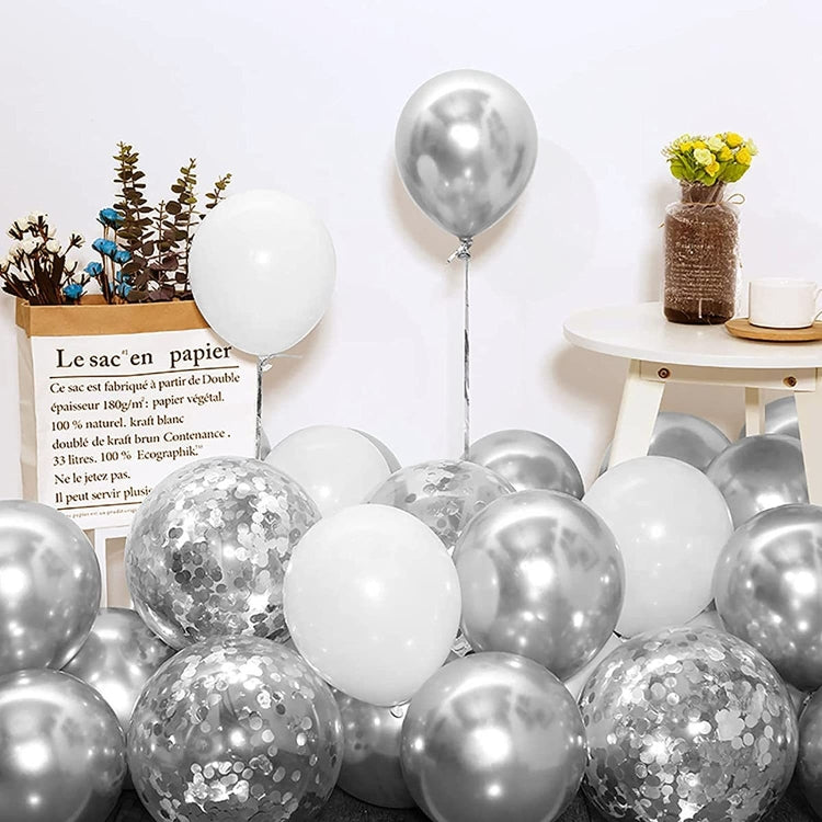 Silver White Wedding Balloon Chain Set Singles Party Proposal Party Decoration Supplies