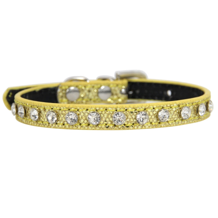 1.0 x 25cm Glitter Diamond Cat Neck Collar Decorative Supplies, Color: Diamond Gold