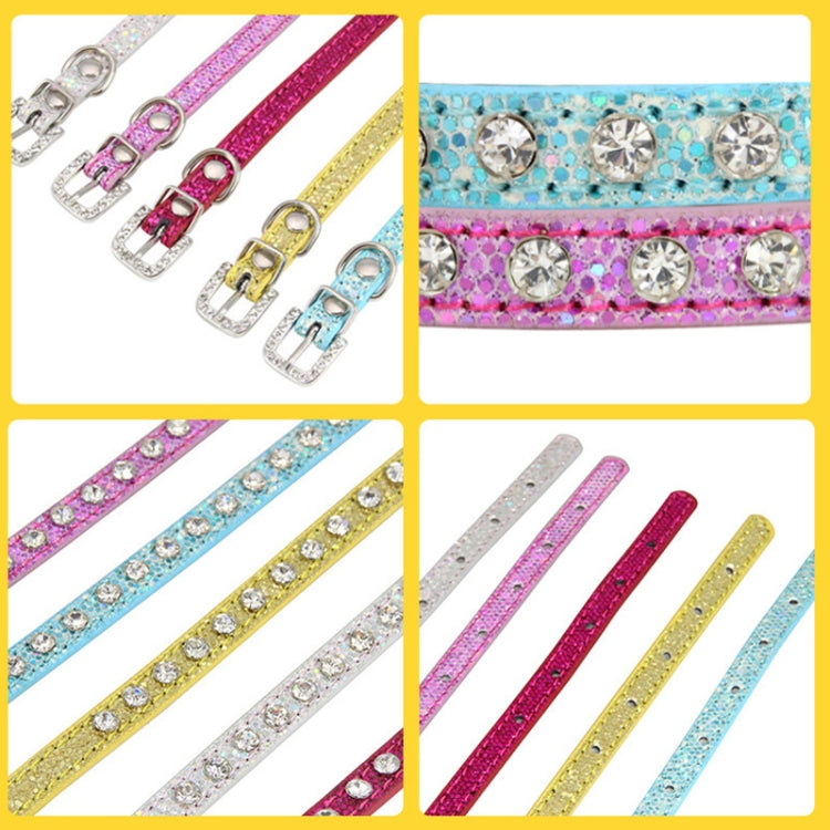 1.5 x 37cm Glitter Diamond Cat Neck Collar Decorative Supplies, Color: Diamond Sky Blue