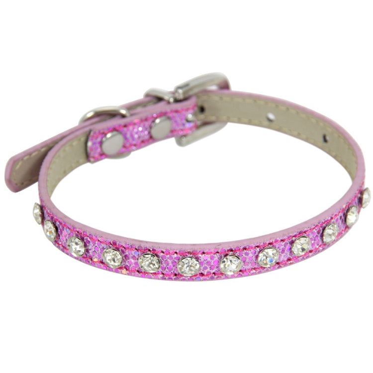 1.5 x 37cm Glitter Diamond Cat Neck Collar Decorative Supplies, Color: Diamond Pink