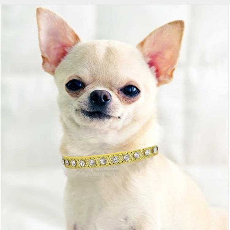1.0 x 25cm Glitter Diamond Cat Neck Collar Decorative Supplies, Color: Diamond Rose Red