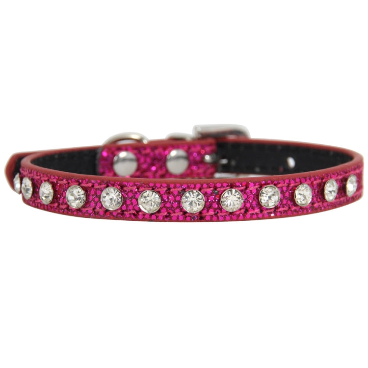 2.0 x 42cm Glitter Diamond Cat Neck Collar Decorative Supplies, Color: Diamond Rose Red