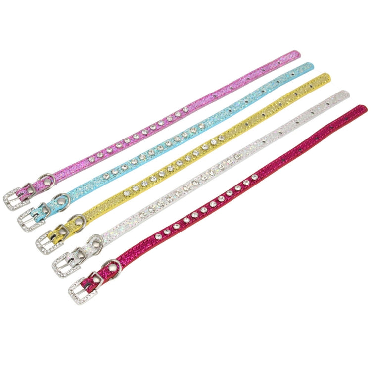 2.5 x 50cm Glitter Diamond Cat Neck Collar Decorative Supplies, Color: No Diamond Golden