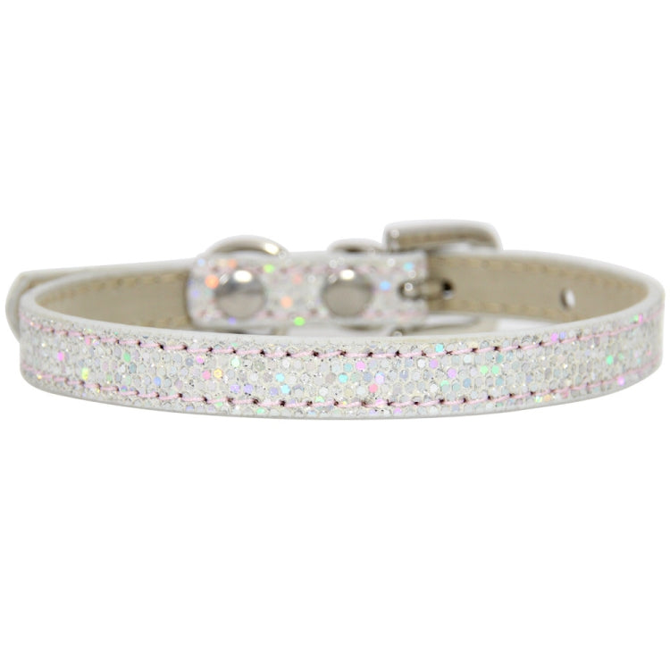 1.5 x 37cm Glitter Diamond Cat Neck Collar Decorative Supplies, Color: No Diamond Silver
